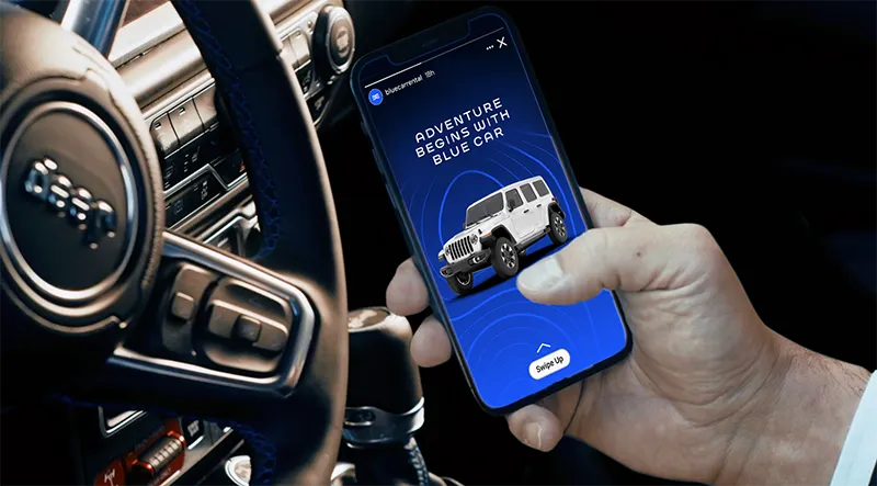 Book now with Blue Car rental